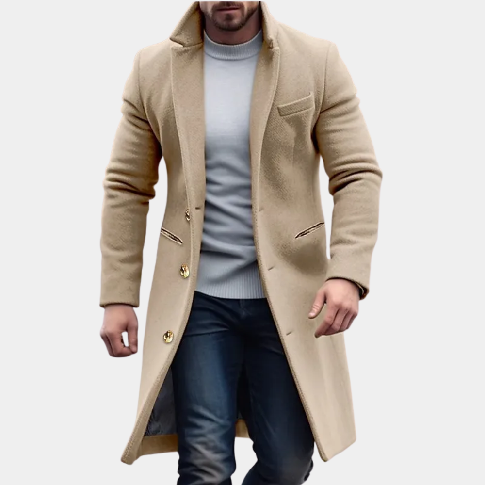 Men's Long Coat - Business Style