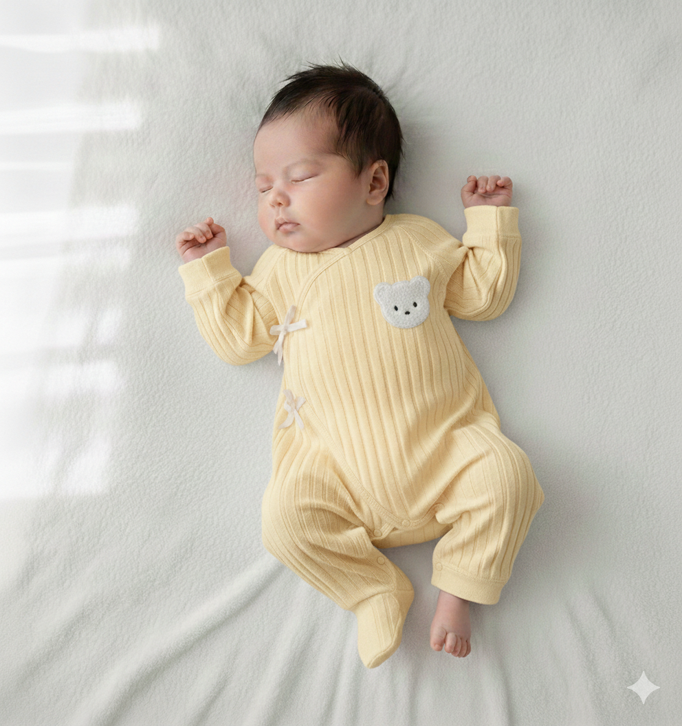 Newborn Ribbed Bear Romper