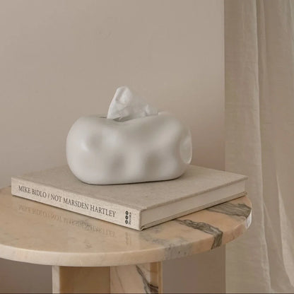 Bubble Ceramic Tissue Box Cover | Modern Cloud & Metallic Decor
