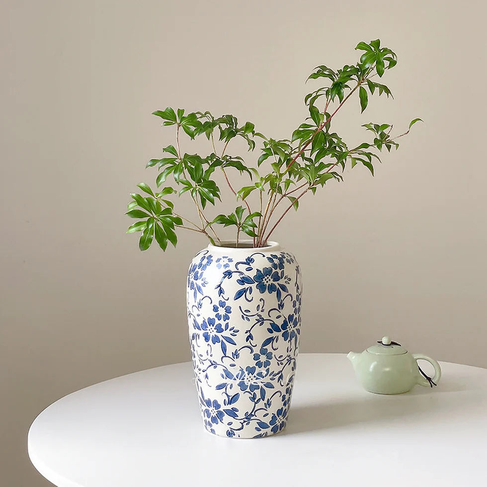 Flower Ceramic Vase – Porcelain Floral Vase for Table & Floor Décor