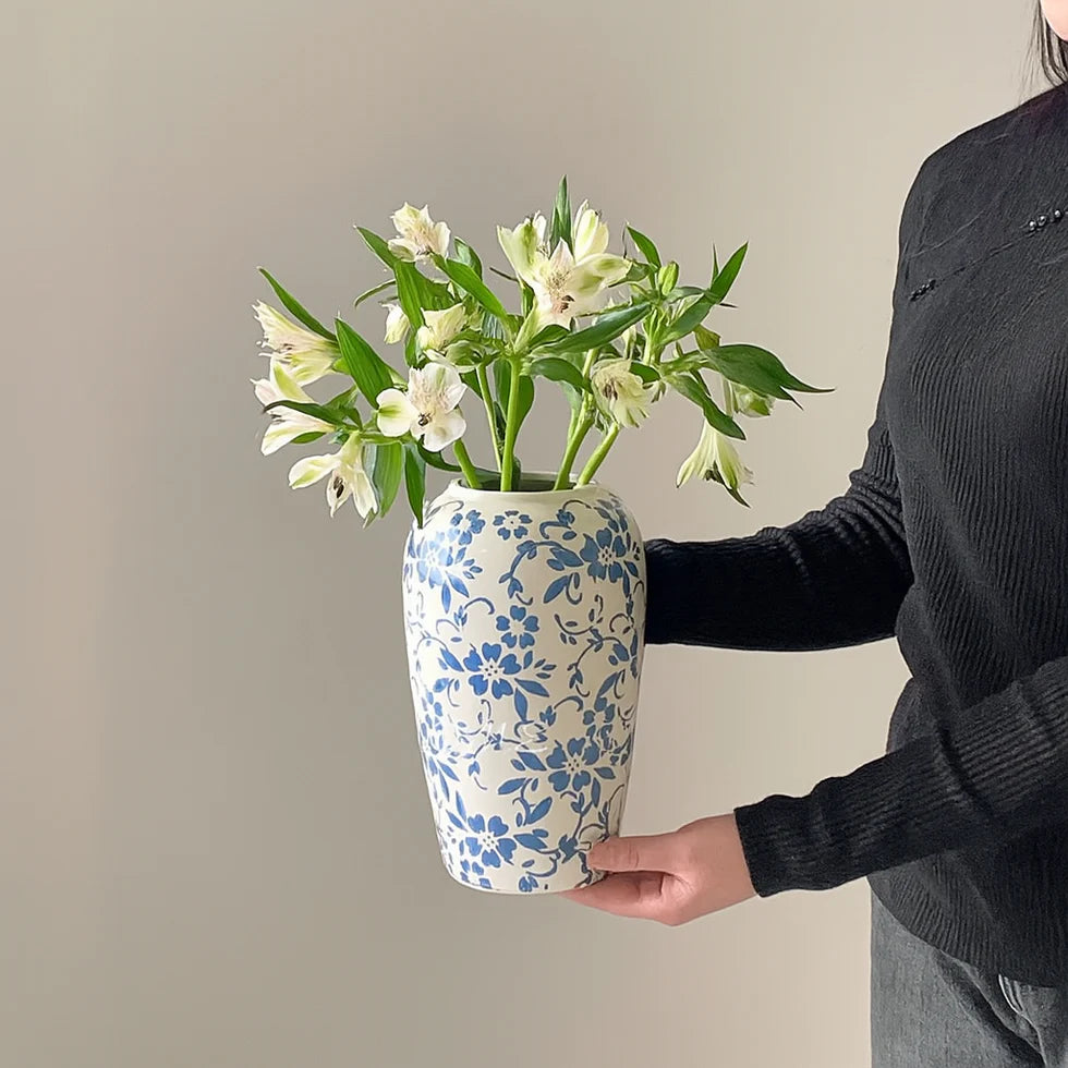 Flower Ceramic Vase – Porcelain Floral Vase for Table & Floor Décor