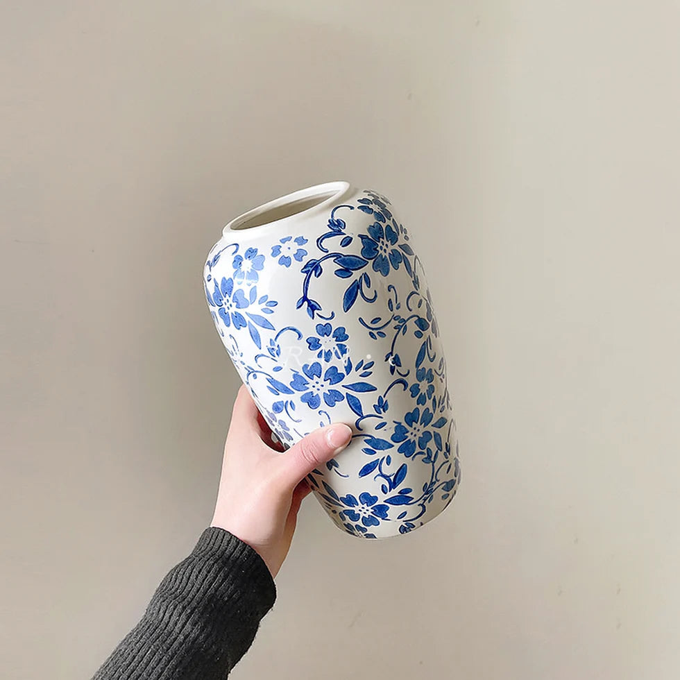 Flower Ceramic Vase – Porcelain Floral Vase for Table & Floor Décor