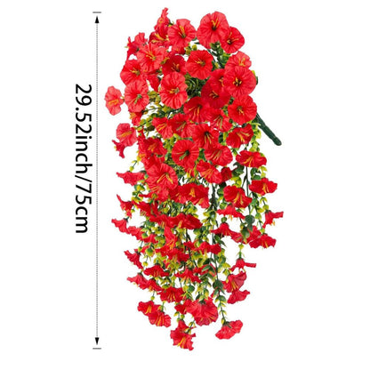 Artificial Morning Glory Hanging Vine UV Resistant Outdoor Wall Decor
