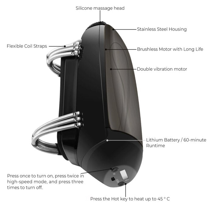 Cordless Handheld Vibration Massager Barbershop USB Charging Heat Body Neck Back Head/Face