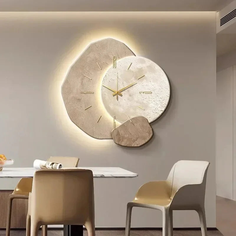 Accent Wall Clock – Natural Elegance with Soft LED Glow