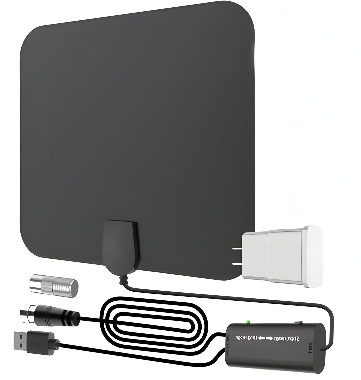 Indoor Digital HDTV Antenna With 300-Mile Amplified Signal Booster