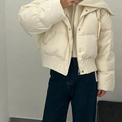 Women's Short Waterproof Winter Puffer Jacket