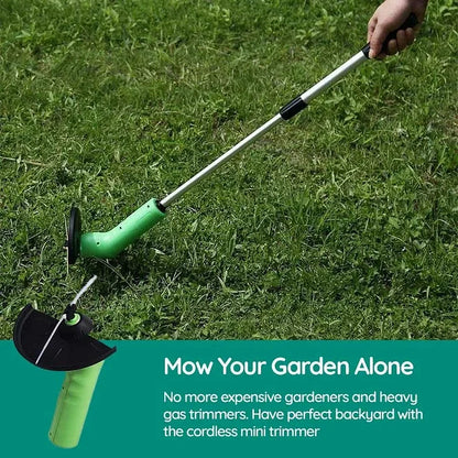Cordless Mini Weed Trimmer Battery Powered Lightweight Rechargeable For Garden