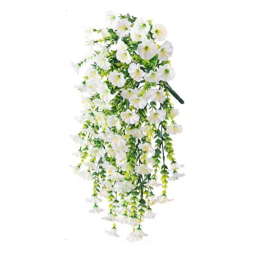 Artificial Morning Glory Hanging Vine UV Resistant Outdoor Wall Decor