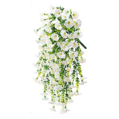 Artificial Morning Glory Hanging Vine UV Resistant Outdoor Wall Decor