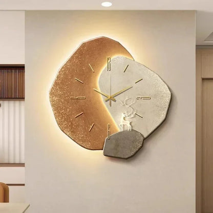 Accent Wall Clock – Natural Elegance with Soft LED Glow