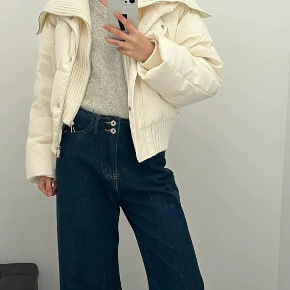 Women's Short Waterproof Winter Puffer Jacket