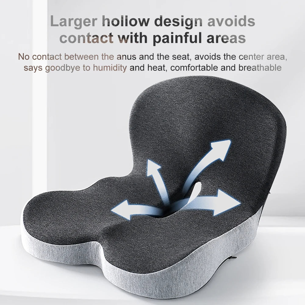 Lumbar Support Pillow Memory Foam Seat Cushion For Office Chair And Car