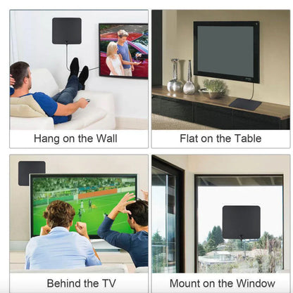 Indoor Digital HDTV Antenna With 300-Mile Amplified Signal Booster