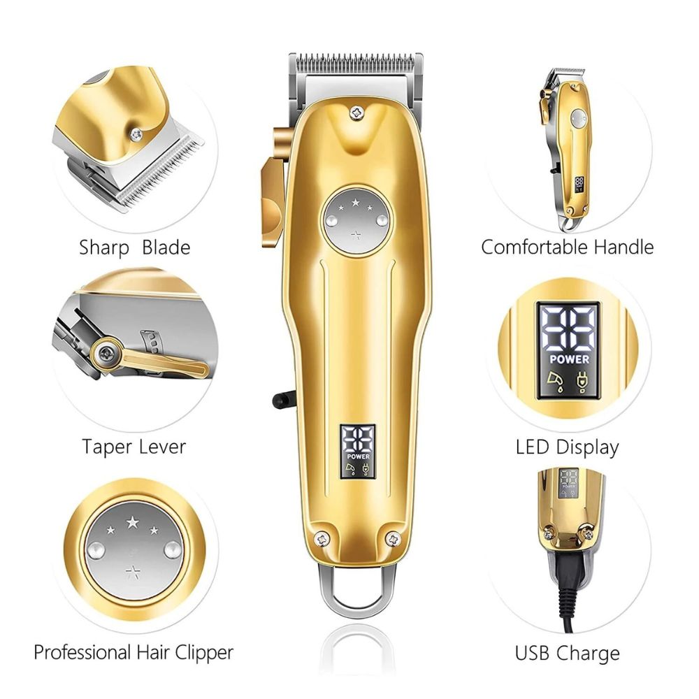 Hair Clippers For Men Cordless Gold Set With Accessories