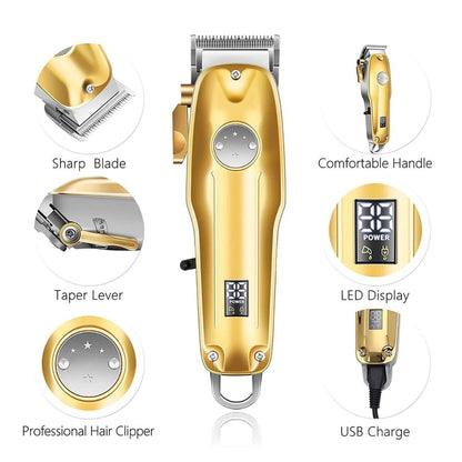 Hair Clippers For Men Cordless Gold Set With Accessories