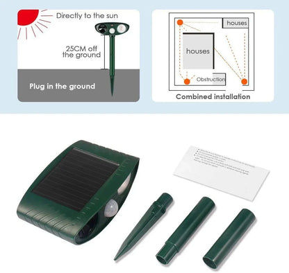 Ultrasonic Deer Repeller 4-Pack Solar Powered Deters Deer In 48 Hours