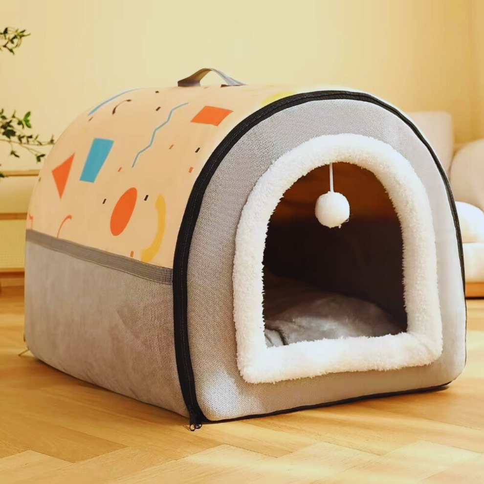 Hut Pet Bed - Cosy Enclosed Cat & Dog Cave