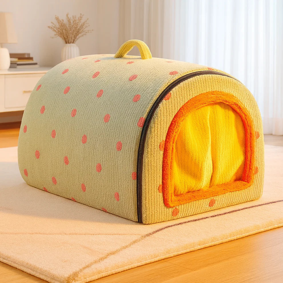 Hut Pet Bed - Cosy Enclosed Cat & Dog Cave