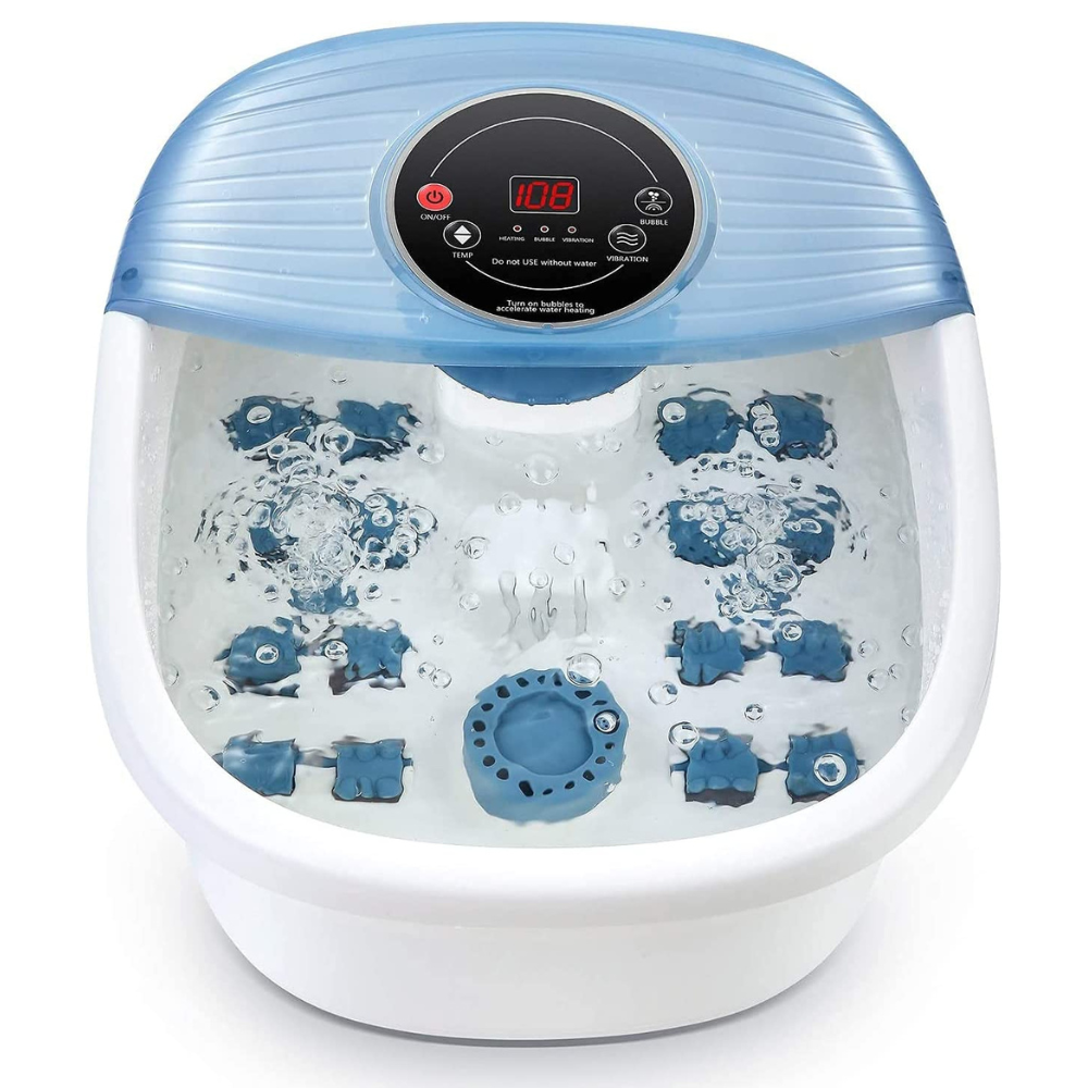 Foot Bath Massager With Temperature Control, Bubbles And Vibration