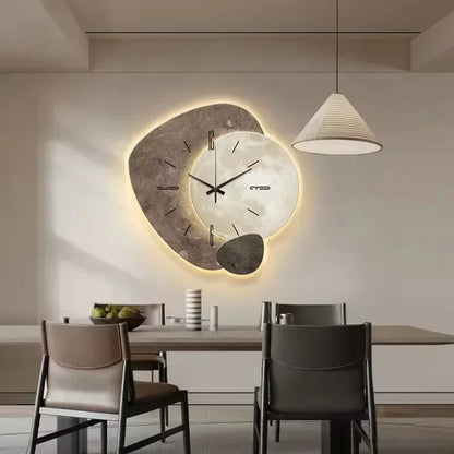 Accent Wall Clock – Natural Elegance with Soft LED Glow