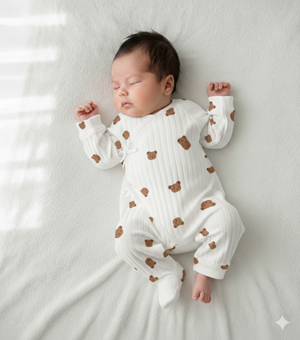Newborn Ribbed Bear Romper