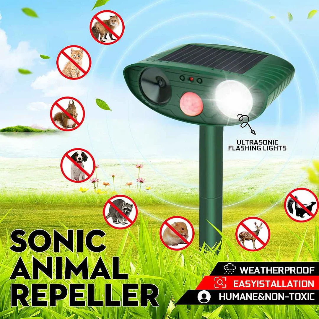 Ultrasonic Deer Repeller 4-Pack Solar Powered Deters Deer In 48 Hours
