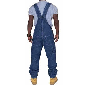 Men's Casual Multi-Pocket Denim Dungarees