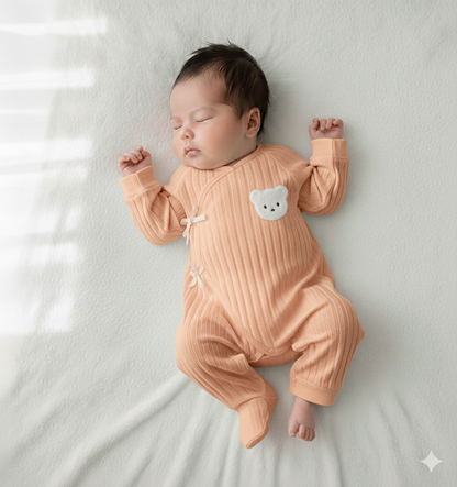 Newborn Ribbed Bear Romper