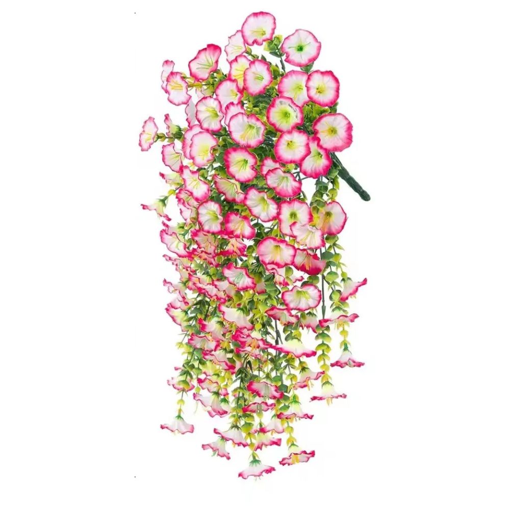 Artificial Morning Glory Hanging Vine UV Resistant Outdoor Wall Decor