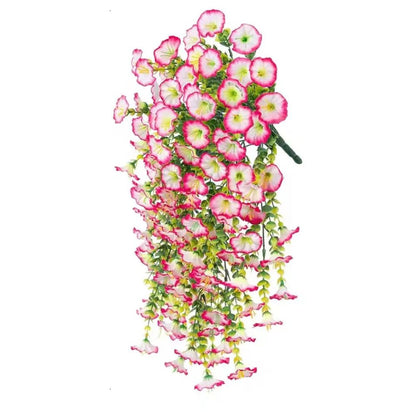 Artificial Morning Glory Hanging Vine UV Resistant Outdoor Wall Decor