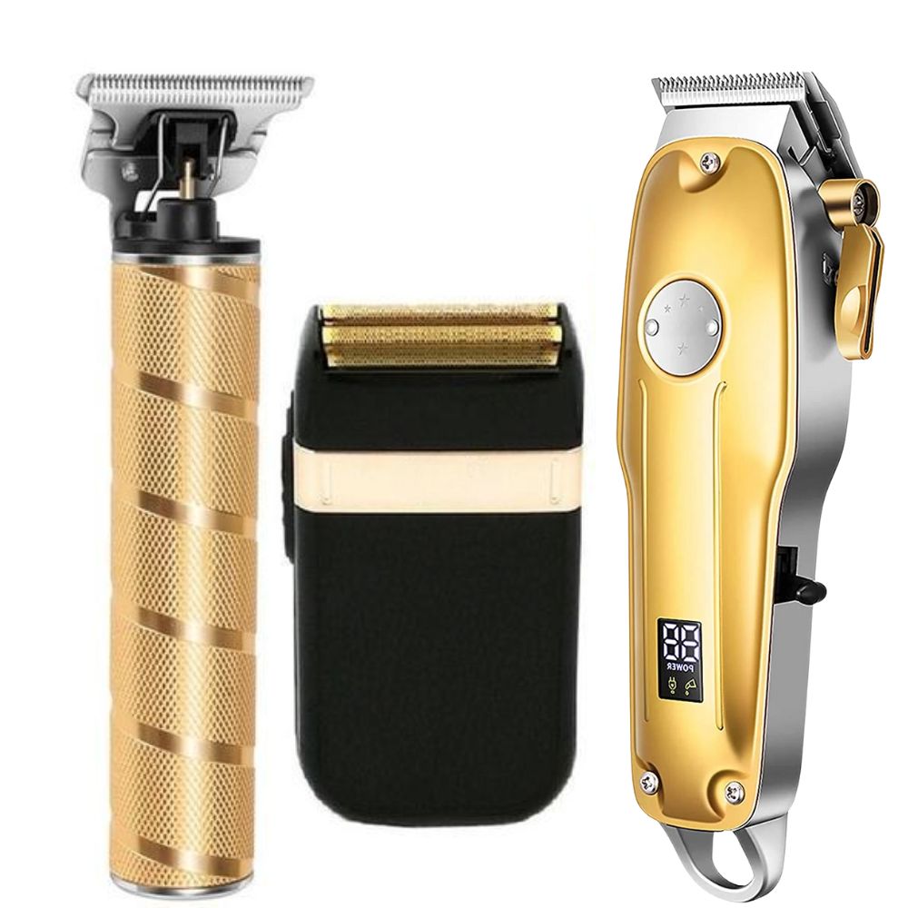 Hair Clippers For Men Cordless Gold Set With Accessories