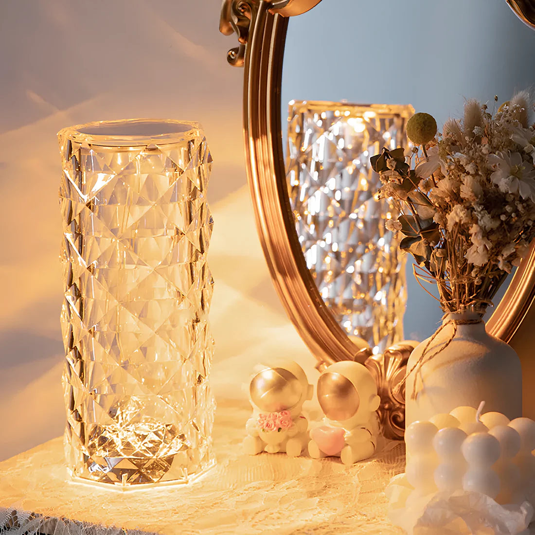 Sparkling Crystal Touch Rechargeable LED Table Lamp