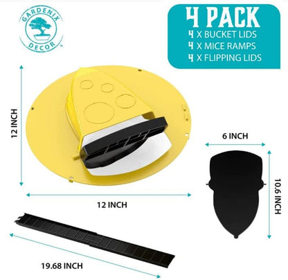 Bucket Lid Mouse Traps 4-Pack For 5-Gallon Buckets
