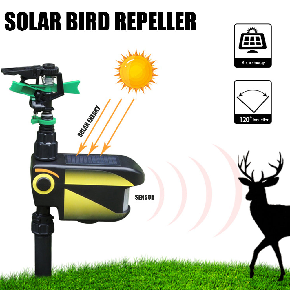 Motion Activated Sprinkler Solar Powered Deer Repellent Keeps Deer Away
