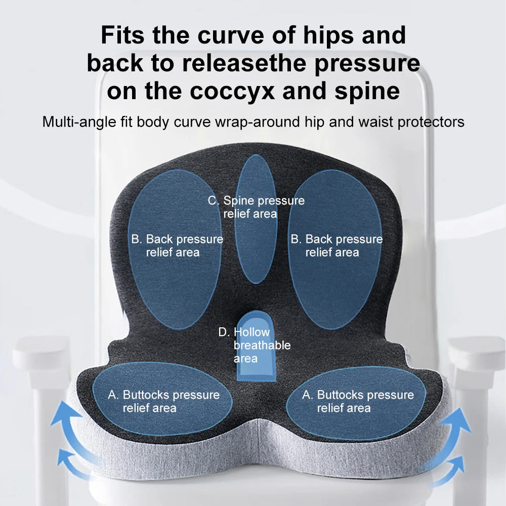 Lumbar Support Pillow Memory Foam Seat Cushion For Office Chair And Car