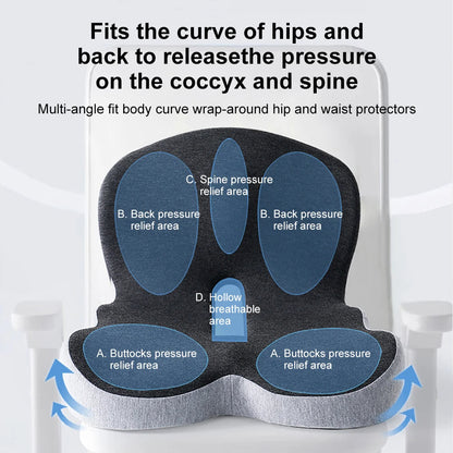 Lumbar Support Pillow Memory Foam Seat Cushion For Office Chair And Car