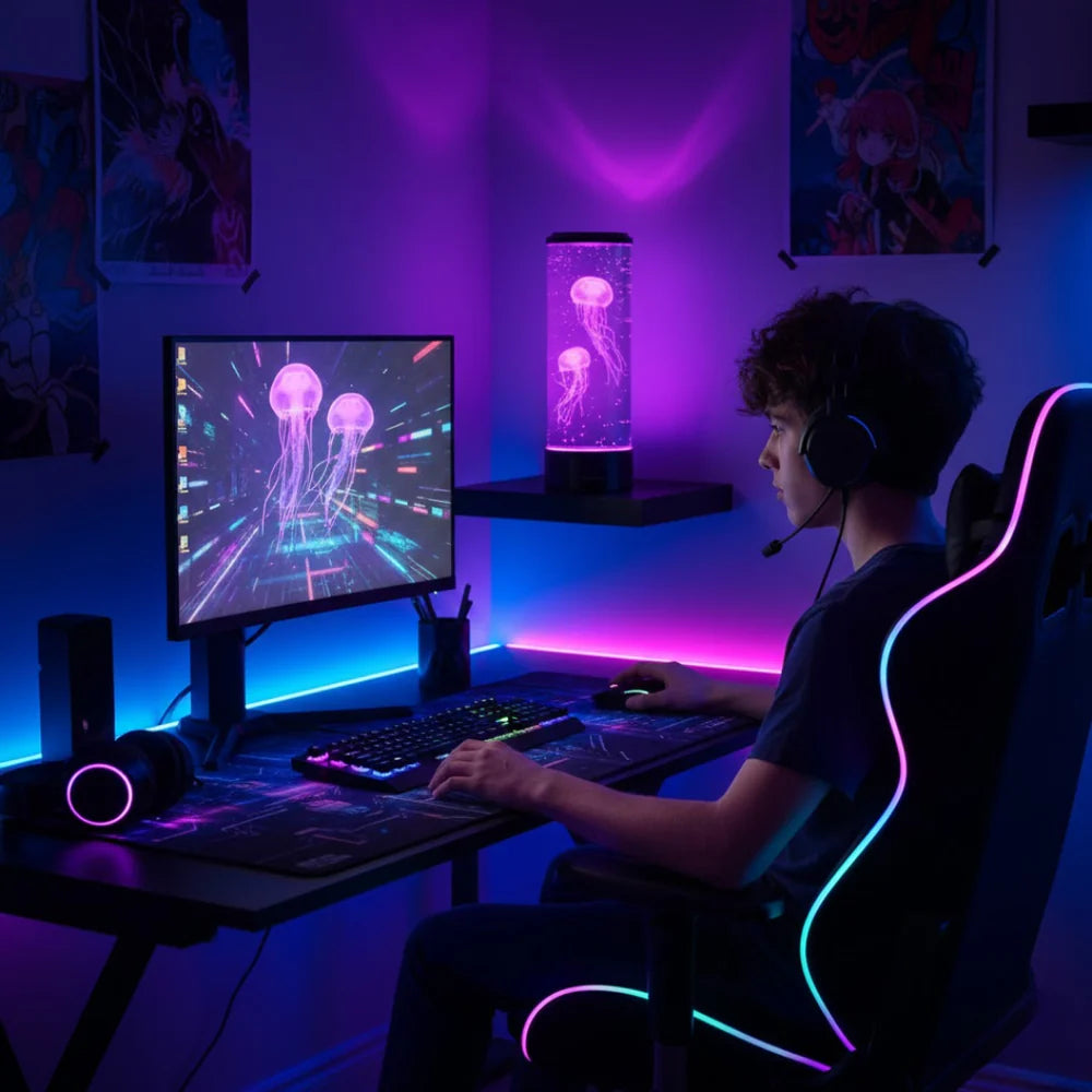 LED Jellyfish Lamp – Calming Design & Stress Relief Lighting