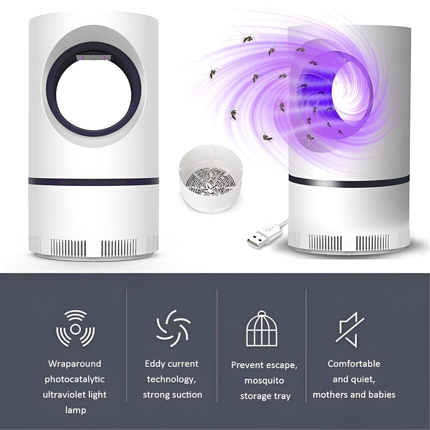 UV Insect Trap Lamp For Indoor And Outdoor Mosquitoes And Flies