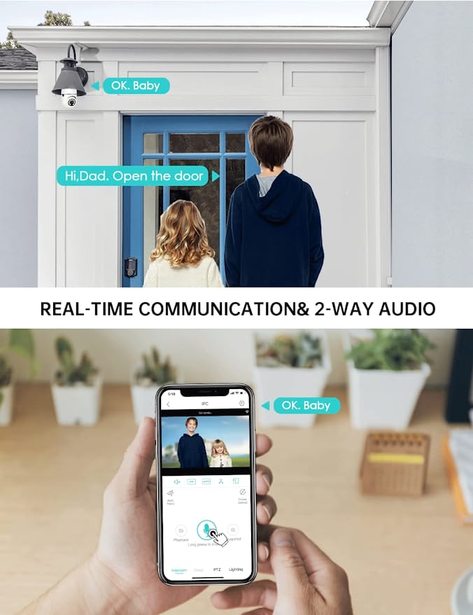 Light Bulb Security Camera WiFi With Motion Detection And Night Vision