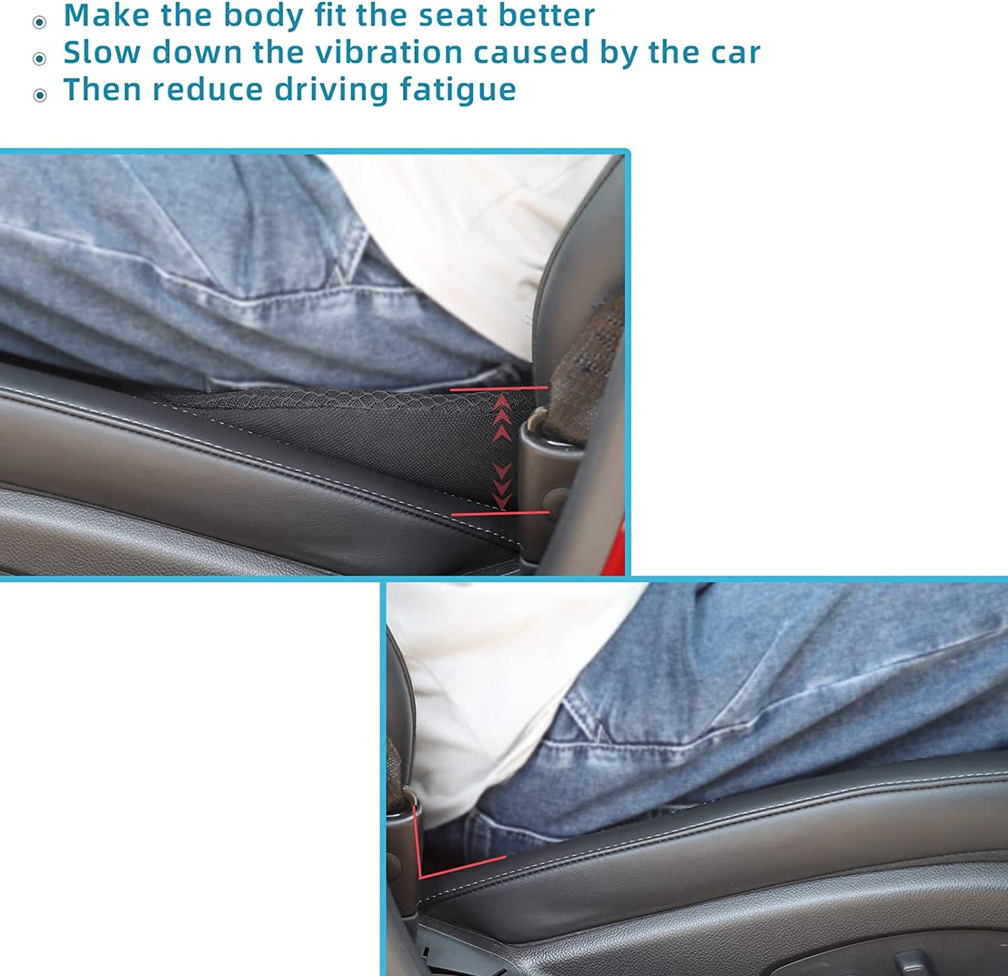 Car Seat Cushion for Shorter Drivers to Boost Height and Comfort