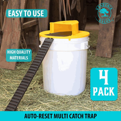 Bucket Lid Mouse Traps 4-Pack For 5-Gallon Buckets