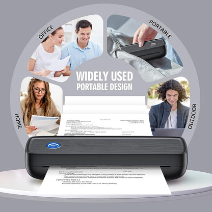 Inkless Thermal Printer Wireless Portable Bluetooth Mobile Receipt Label Compact Rechargeable