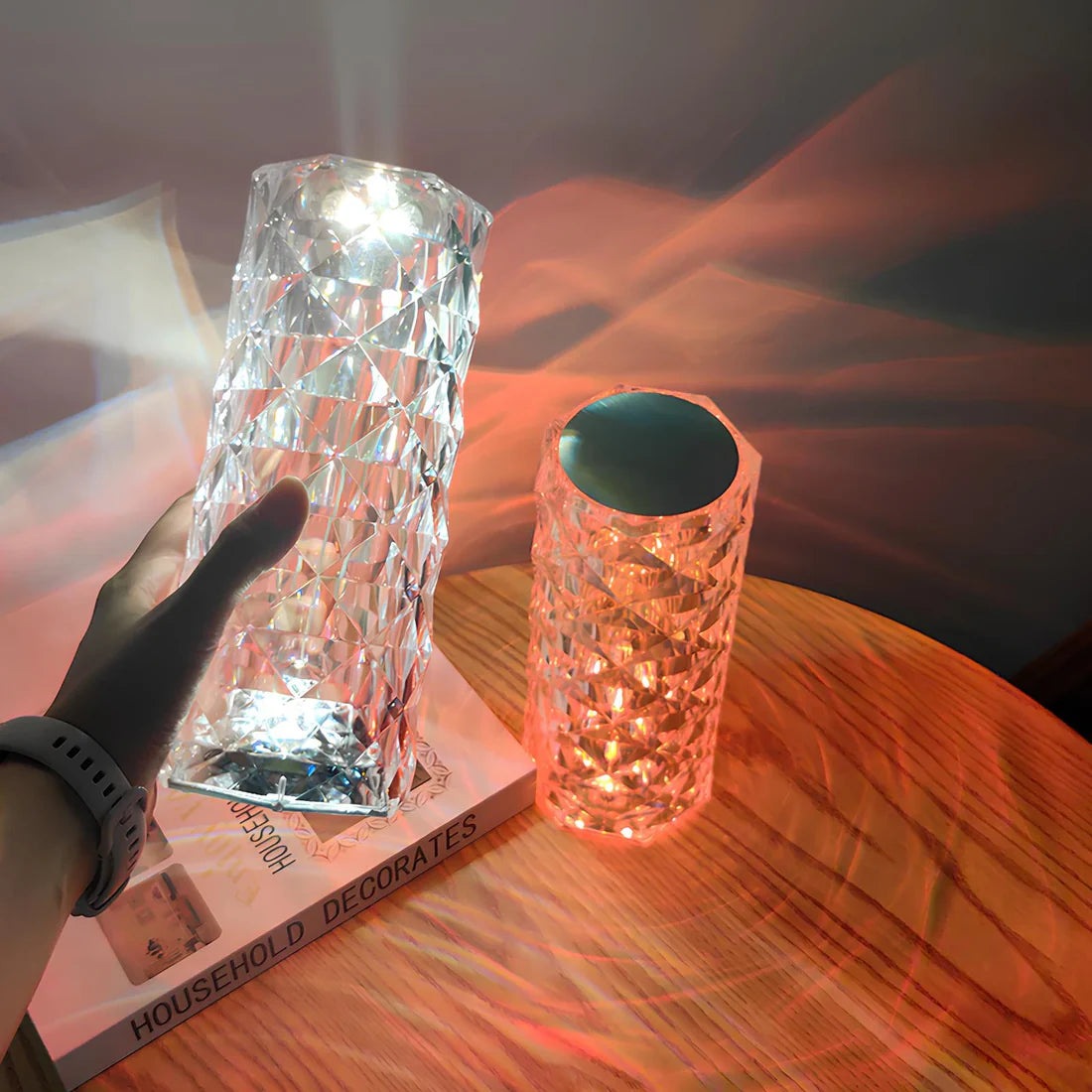 Sparkling Crystal Touch Rechargeable LED Table Lamp