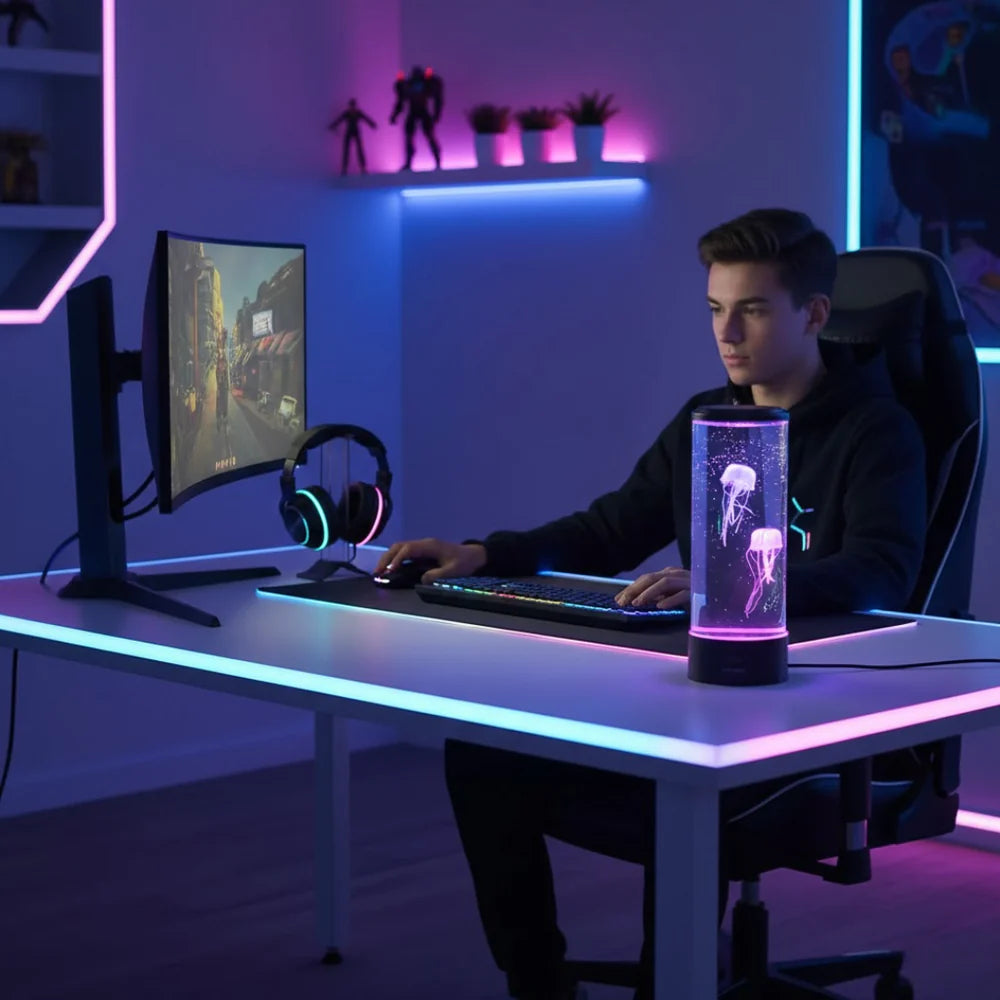 LED Jellyfish Lamp – Calming Design & Stress Relief Lighting