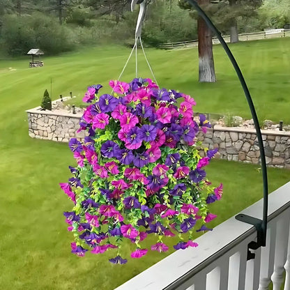 Artificial Morning Glory Hanging Vine UV Resistant Outdoor Wall Decor