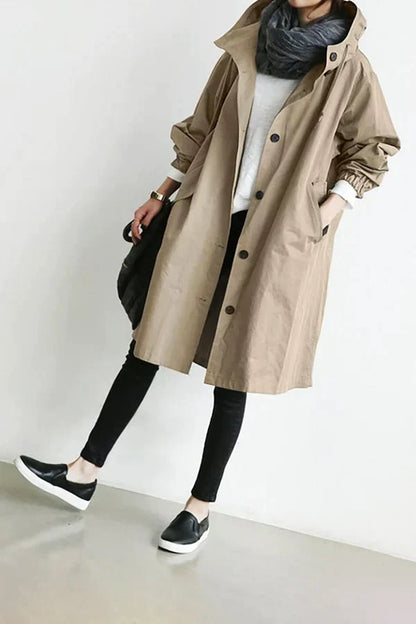 Women's Lightweight Long Hooded Coat