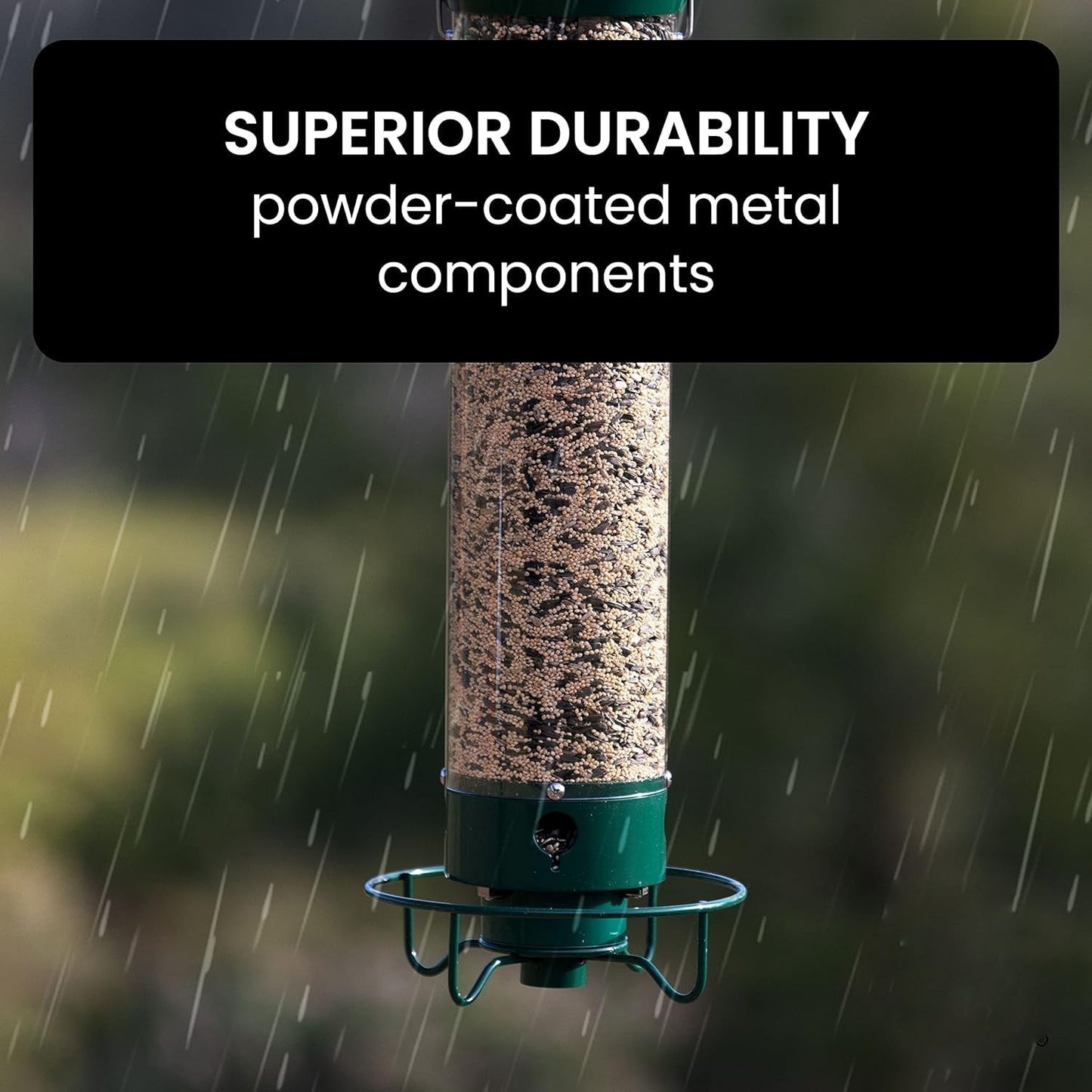 Bird Feeder With Squirrel-Proof Mechanism To Prevent Seed Theft
