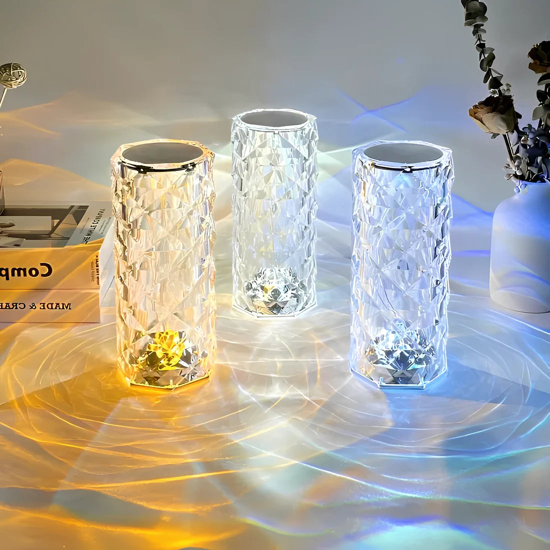 Sparkling Crystal Touch Rechargeable LED Table Lamp