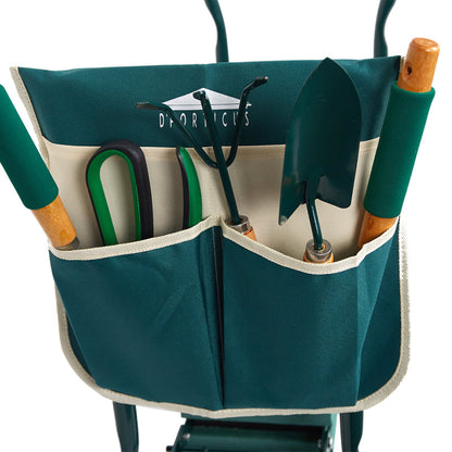 Garden Kneeler And Seat With Ergonomic Foam, Foldable, Tool Pouches, Green